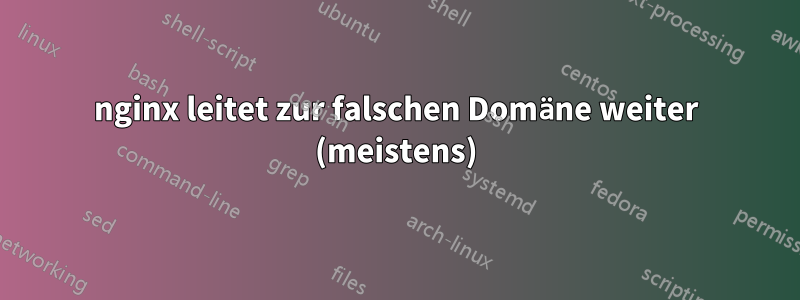 nginx leitet zur falschen Domäne weiter (meistens)
