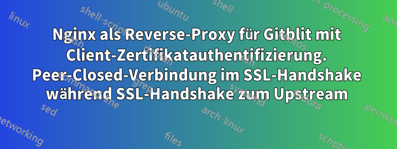 Nginx als Reverse-Proxy für Gitblit mit Client-Zertifikatauthentifizierung. Peer-Closed-Verbindung im SSL-Handshake während SSL-Handshake zum Upstream