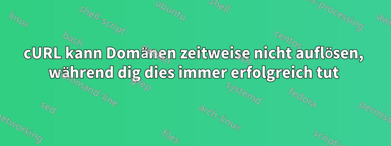 cURL kann Domänen zeitweise nicht auflösen, während dig dies immer erfolgreich tut