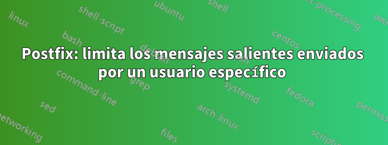 Postfix: limita los mensajes salientes enviados por un usuario específico