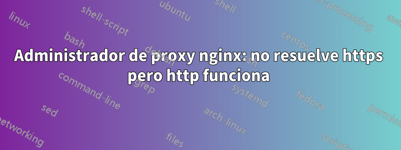 Administrador de proxy nginx: no resuelve https pero http funciona