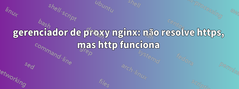 gerenciador de proxy nginx: não resolve https, mas http funciona
