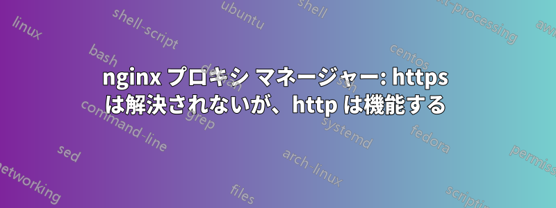 nginx プロキシ マネージャー: https は解決されないが、http は機能する