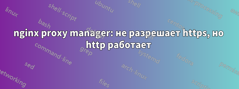 nginx proxy manager: не разрешает https, но http работает