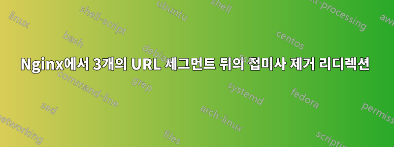 Nginx에서 3개의 URL 세그먼트 뒤의 접미사 제거 리디렉션
