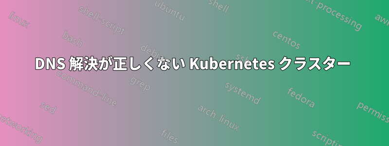 DNS 解決が正しくない Kubernetes クラスター