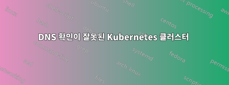 DNS 확인이 잘못된 Kubernetes 클러스터