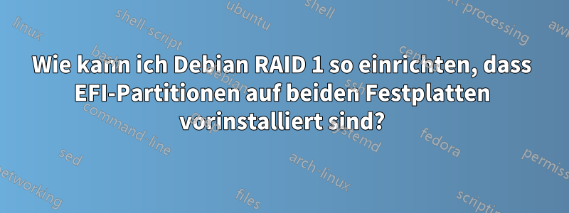 Wie kann ich Debian RAID 1 so einrichten, dass EFI-Partitionen auf beiden Festplatten vorinstalliert sind?
