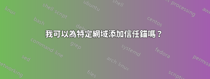 我可以為特定網域添加信任錨嗎？