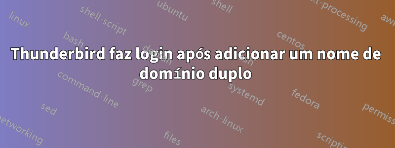 Thunderbird faz login após adicionar um nome de domínio duplo