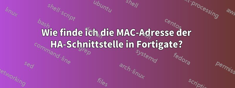 Wie finde ich die MAC-Adresse der HA-Schnittstelle in Fortigate?