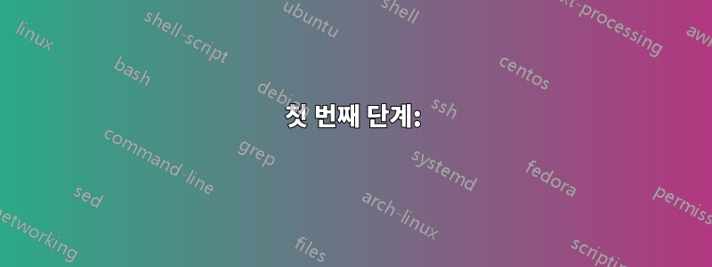 첫 번째 단계: