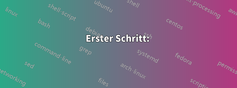 Erster Schritt: