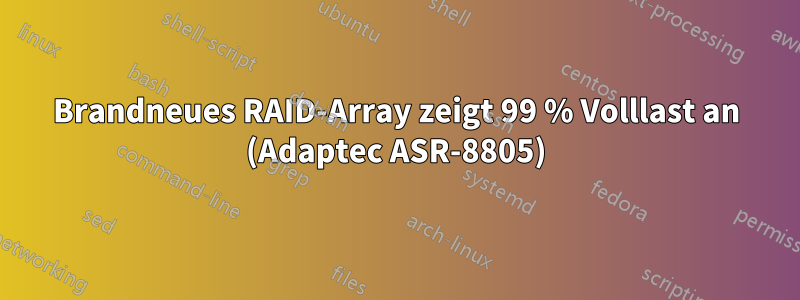 Brandneues RAID-Array zeigt 99 % Volllast an (Adaptec ASR-8805)
