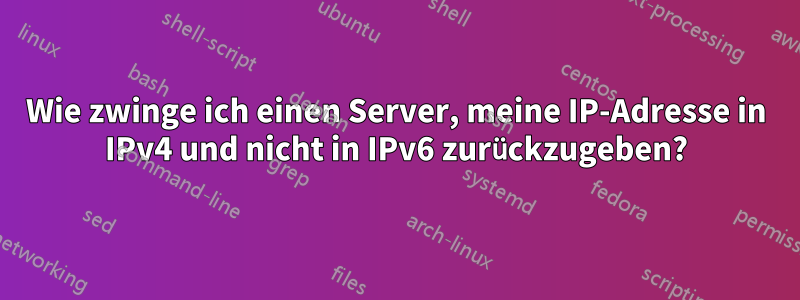 Wie zwinge ich einen Server, meine IP-Adresse in IPv4 und nicht in IPv6 zurückzugeben?