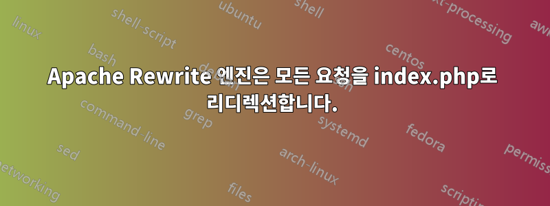 Apache Rewrite 엔진은 모든 요청을 index.php로 리디렉션합니다.