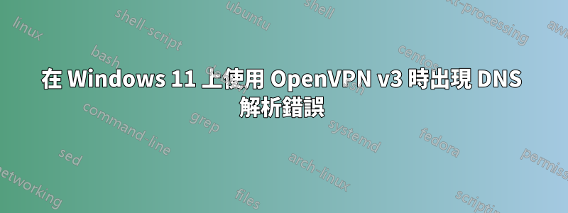 在 Windows 11 上使用 OpenVPN v3 時出現 DNS 解析錯誤