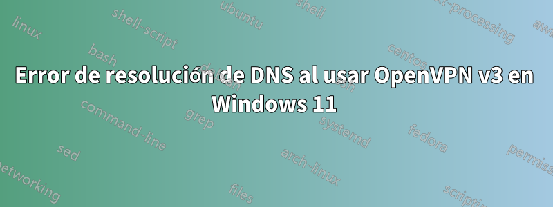 Error de resolución de DNS al usar OpenVPN v3 en Windows 11