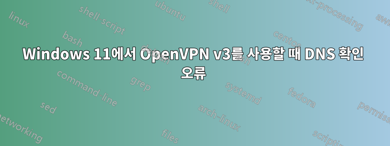 Windows 11에서 OpenVPN v3를 사용할 때 DNS 확인 오류