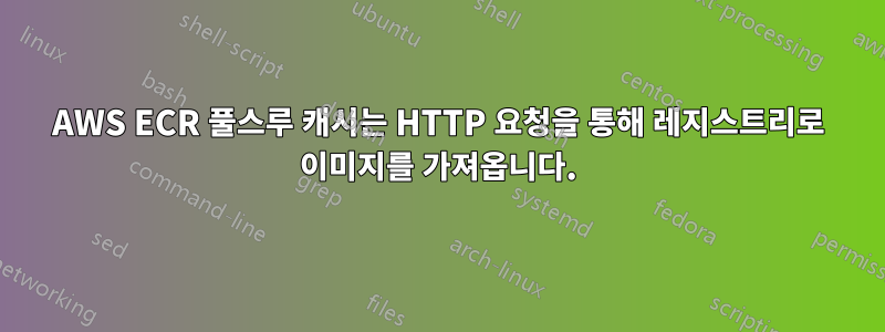 AWS ECR 풀스루 캐시는 HTTP 요청을 통해 레지스트리로 이미지를 가져옵니다.