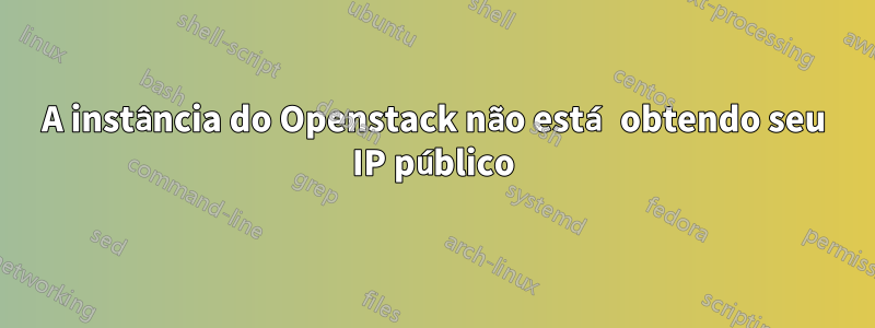 A instância do Openstack não está obtendo seu IP público