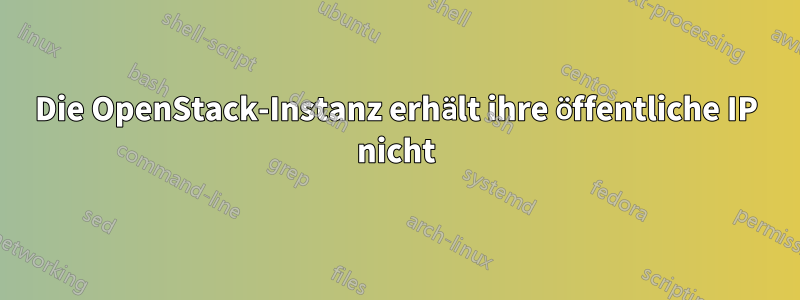Die OpenStack-Instanz erhält ihre öffentliche IP nicht