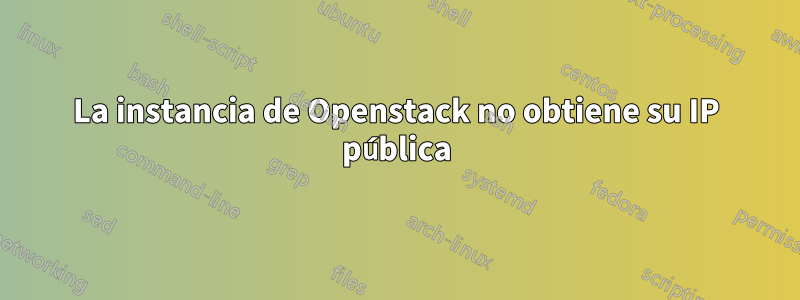La instancia de Openstack no obtiene su IP pública