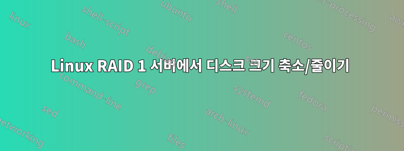 Linux RAID 1 서버에서 디스크 크기 축소/줄이기