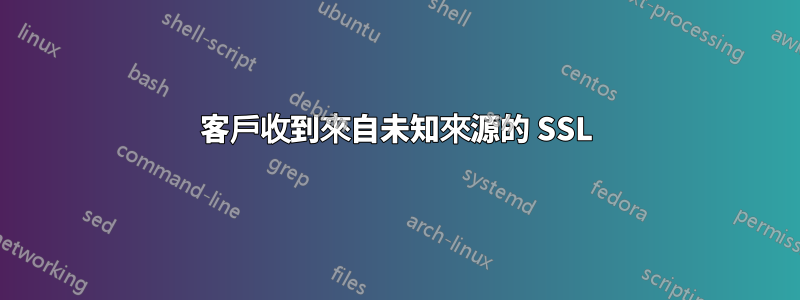 客戶收到來自未知來源的 SSL