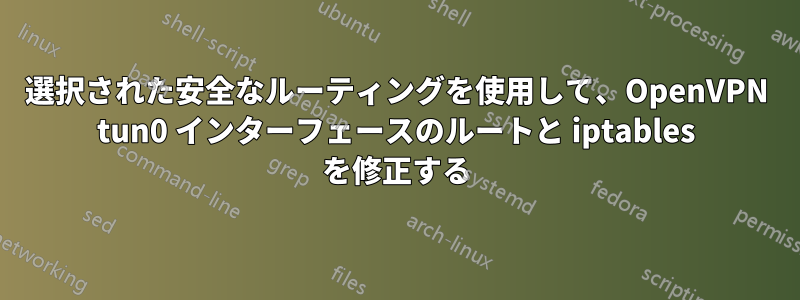選択された安全なルーティングを使用して、OpenVPN tun0 インターフェースのルートと iptables を修正する