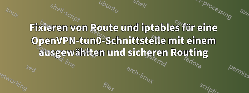 Fixieren von Route und iptables für eine OpenVPN-tun0-Schnittstelle mit einem ausgewählten und sicheren Routing
