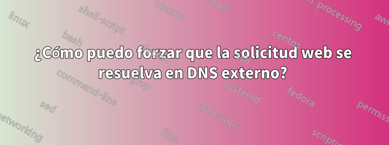 ¿Cómo puedo forzar que la solicitud web se resuelva en DNS externo?