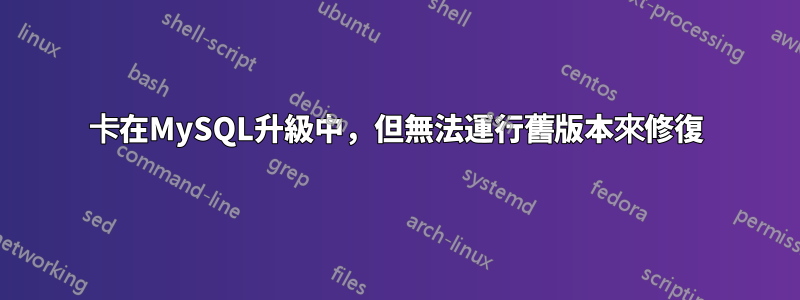 卡在MySQL升級中，但無法運行舊版本來修復