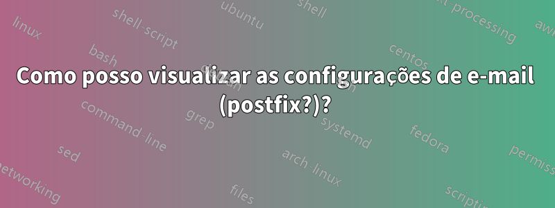 Como posso visualizar as configurações de e-mail (postfix?)?