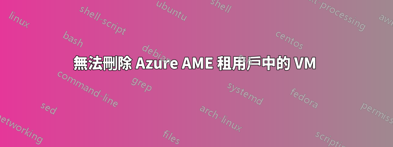 無法刪除 Azure AME 租用戶中的 VM