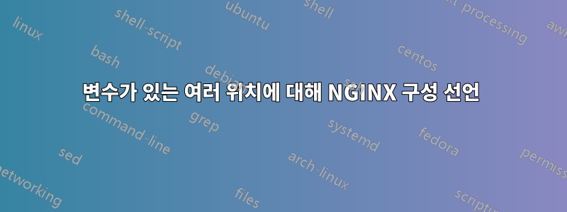 변수가 있는 여러 위치에 대해 NGINX 구성 선언