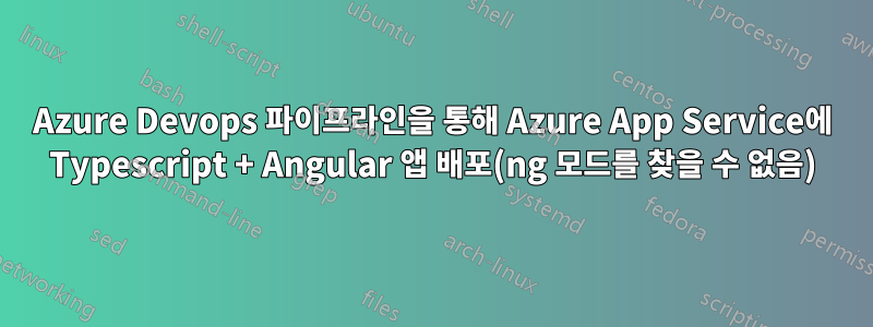 Azure Devops 파이프라인을 통해 Azure App Service에 Typescript + Angular 앱 배포(ng 모드를 찾을 수 없음)