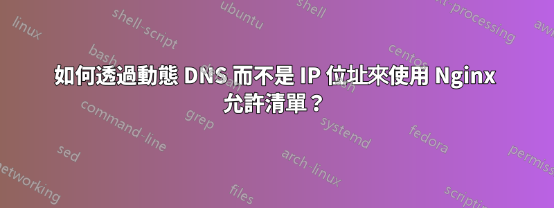 如何透過動態 DNS 而不是 IP 位址來使用 Nginx 允許清單？