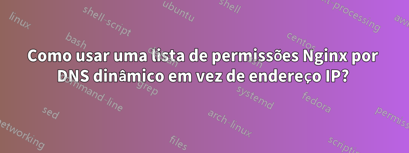 Como usar uma lista de permissões Nginx por DNS dinâmico em vez de endereço IP?