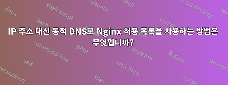 IP 주소 대신 동적 DNS로 Nginx 허용 목록을 사용하는 방법은 무엇입니까?