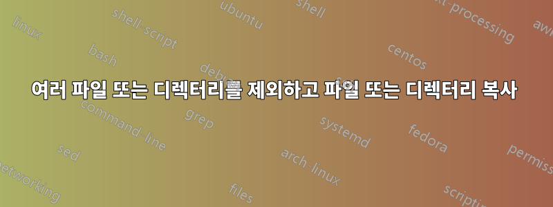 여러 파일 또는 디렉터리를 제외하고 파일 또는 디렉터리 복사
