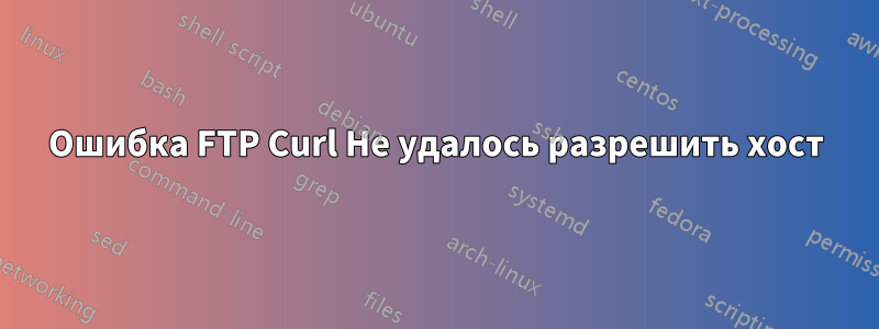 Ошибка FTP Curl Не удалось разрешить хост