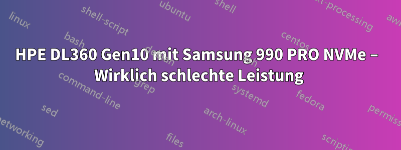 HPE DL360 Gen10 mit Samsung 990 PRO NVMe – Wirklich schlechte Leistung