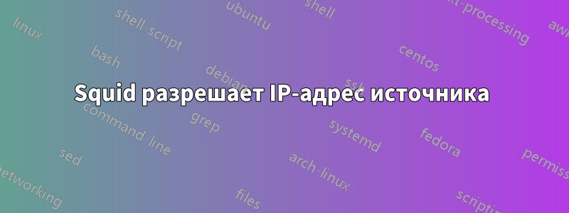 Squid разрешает IP-адрес источника