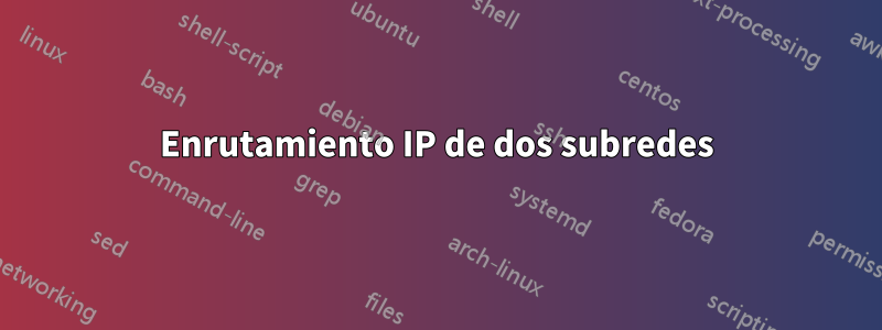 Enrutamiento IP de dos subredes