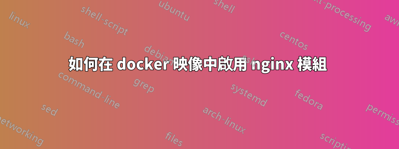 如何在 docker 映像中啟用 nginx 模組
