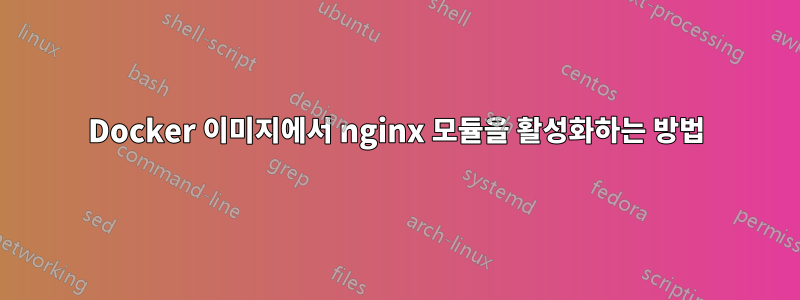 Docker 이미지에서 nginx 모듈을 활성화하는 방법
