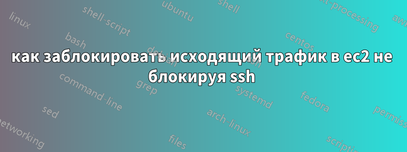 как заблокировать исходящий трафик в ec2 не блокируя ssh