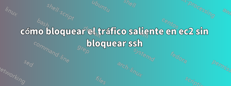 cómo bloquear el tráfico saliente en ec2 sin bloquear ssh