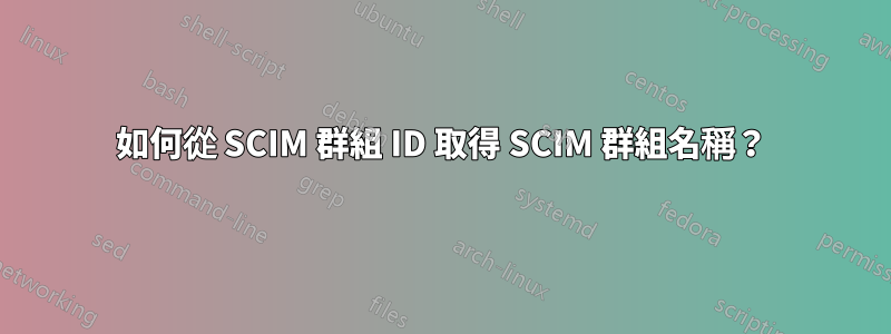 如何從 SCIM 群組 ID 取得 SCIM 群組名稱？